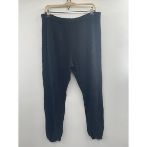 NWOT Mate Ribbed Knit Sweatpants Men's XL Black 100% Organic Cotton Drawstring